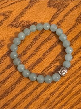 Green Aventurine Beaded Bracelet with Buddha Charm